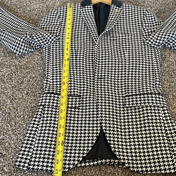 Topman Roe Skinny Fit Houndstooth Suit Jacket - Picture 16 of 16